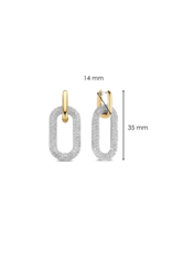 Pave Zirconia Chain Link Dangle Earrings- 7844ZY