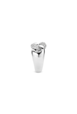 Silver Miami Cuban Link Ring with Pave Zirconias- 1587ZI