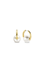 Simple Pearl Hoop Earrings- 7850PW