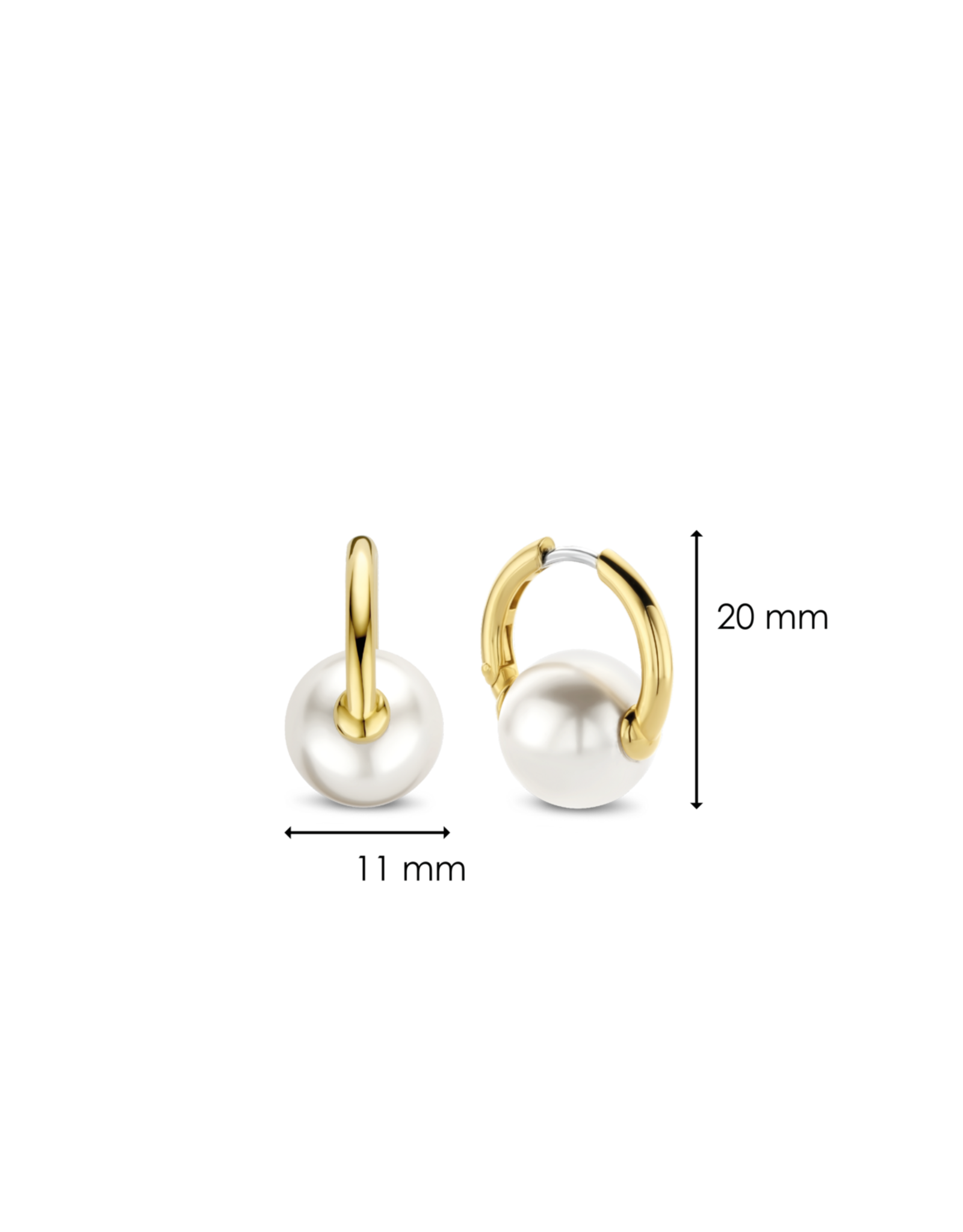 Simple Pearl Hoop Earrings- 7850PW