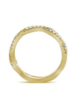 14K Yellow Gold Twisted Diamond Infinity Ring, D: 0.25ct