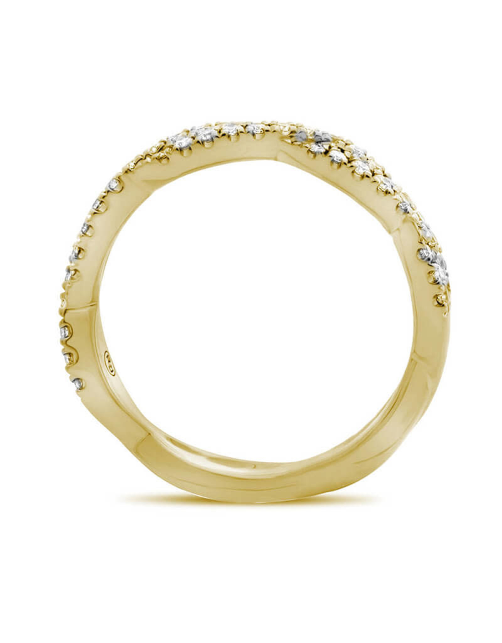 14K Yellow Gold Twisted Diamond Infinity Ring, D: 0.25ct