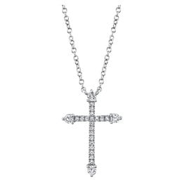 14K W/G Diamond Cross