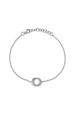 14K White Gold Diamond Circle Infinity Bracelet, D: 0.07ct