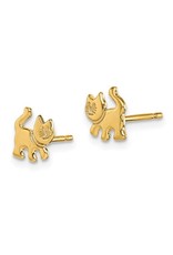 14K Yellow Gold Children's Puurrfect Kitten Stud Earrings