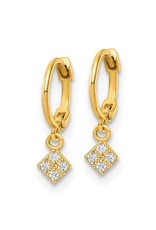 14K Young Lady's Yellow Gold Zirconia Dangle Earrings