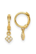14K Young Lady's Yellow Gold Zirconia Dangle Earrings