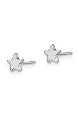 14K Children's White Gold Star Stud Earrings