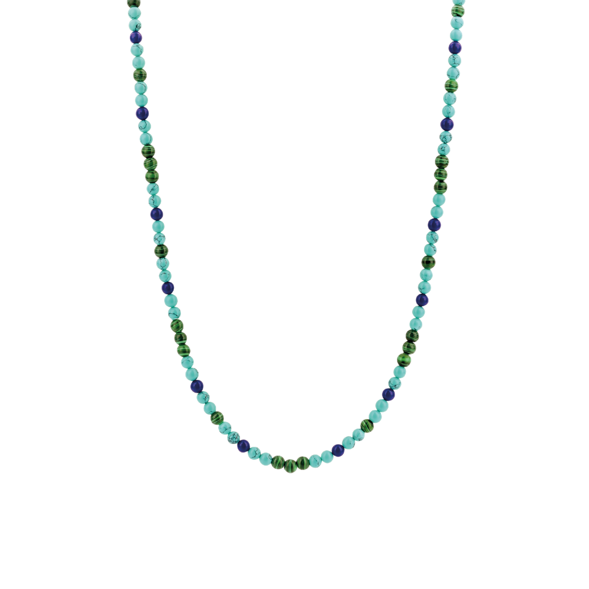 Turquoise, Lapis and Malachite Beaded Necklace- 3916TM/42 