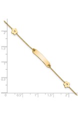 14K Yellow Gold Flower Baby ID Bracelet, 5.5"