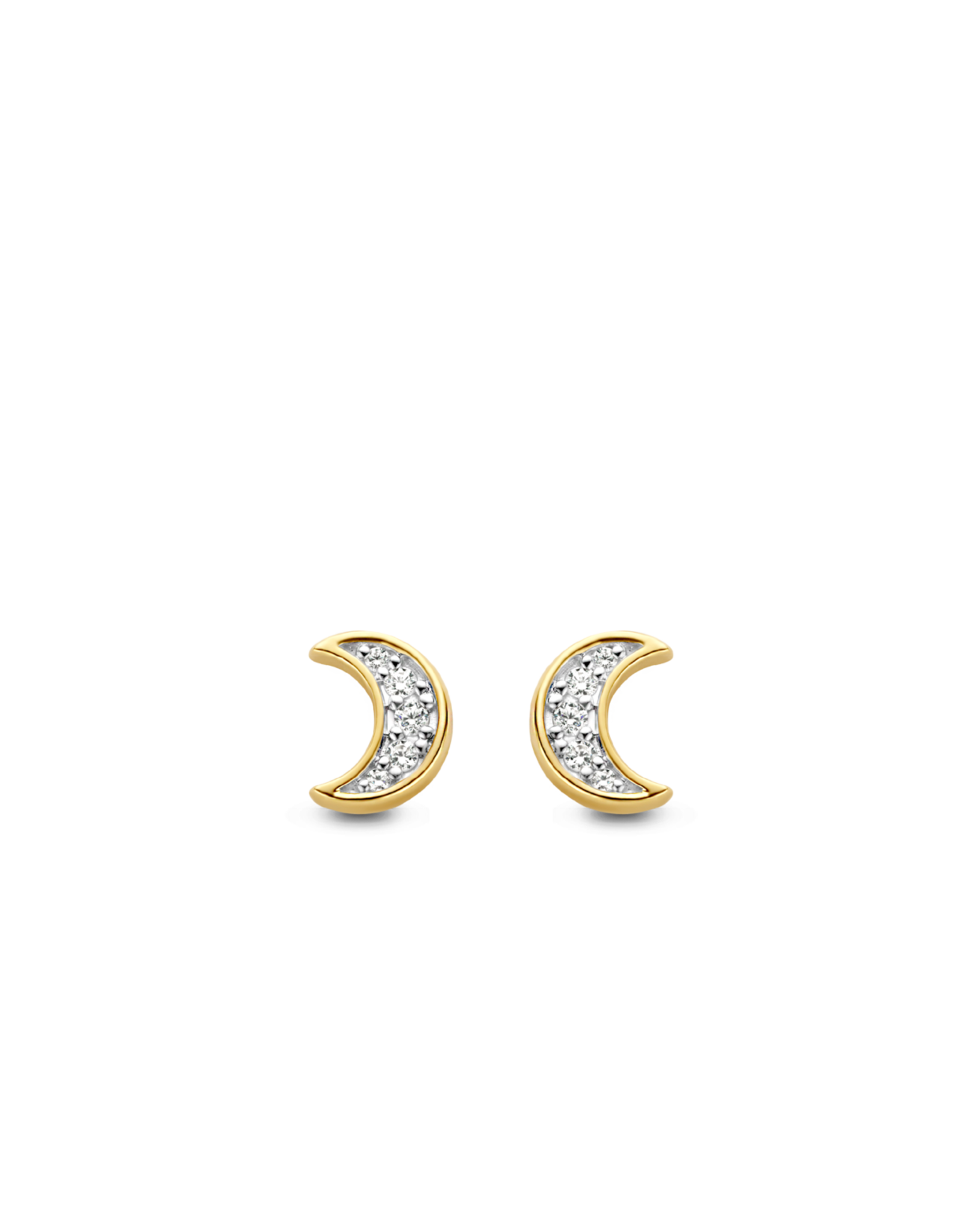 Gold Plated Crescent Moon Stud Earrings- 7862ZY