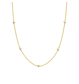 Yellow Gold Pated Zirconia By the Inch Necklace