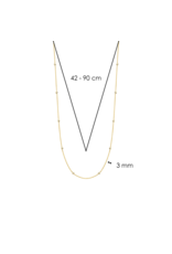 Yellow Gold Pated Zirconia By the Inch Necklace- 3978ZY