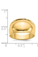 14K Yellow Gold Dome Ring, Size 8