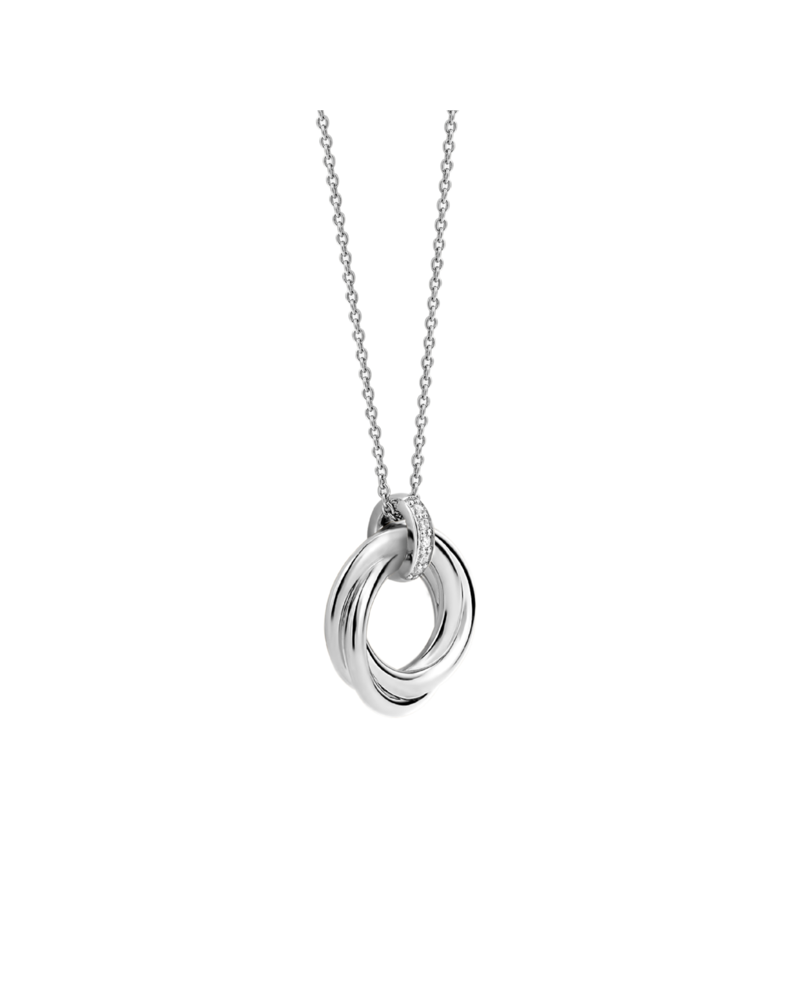 Vintage Inspired Silver Modern Twist Necklace- 3972ZI/42