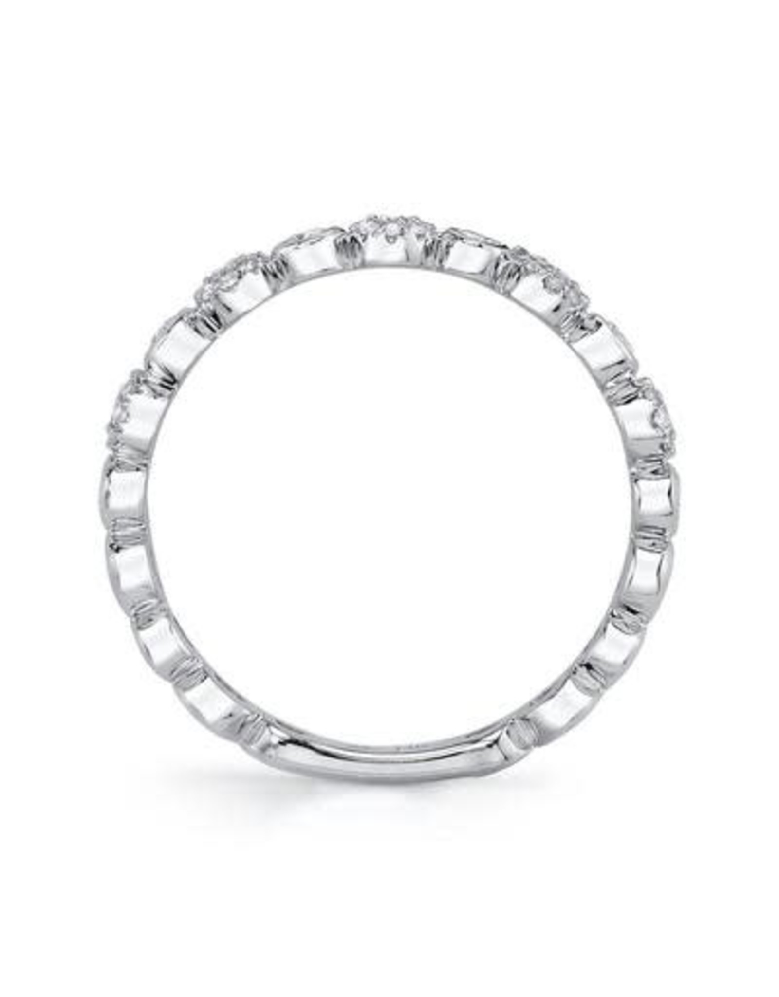 14K White Gold Diamond Stackable Ring, D: 0.22ct