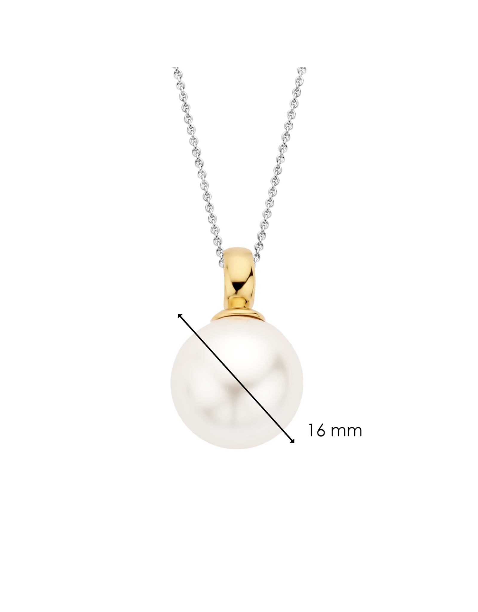 Yellow Gold Plated Large Pearl Pendant- 6814PW