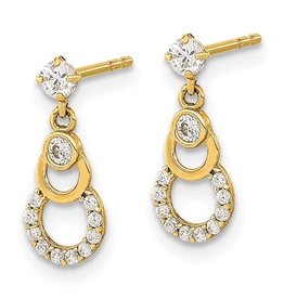 14K Y/G Formal Zirconia Dangle Earrings