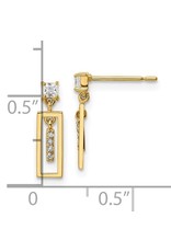 14K Yellow Gold Geometric Zirconia Dangle Earrings