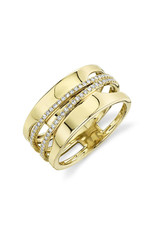 14K Yellow Gold Diamond Statement Fashion Ring, D: 0.17ct