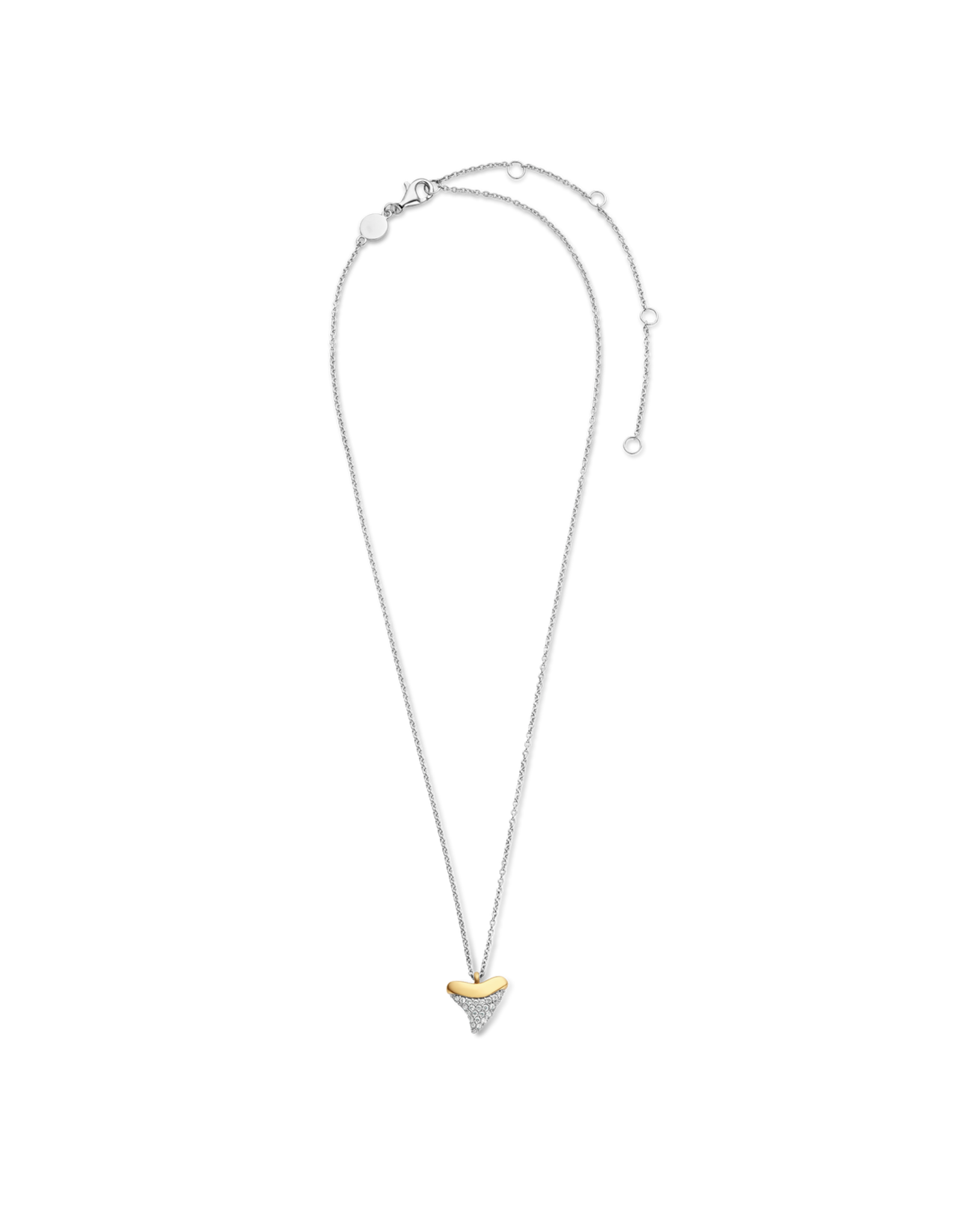 Silver Decorative Sharks Tooth Necklace- 3996ZY/42