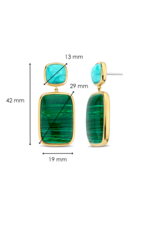 Turquoise and Malachite Statement Earrings- 7876MA
