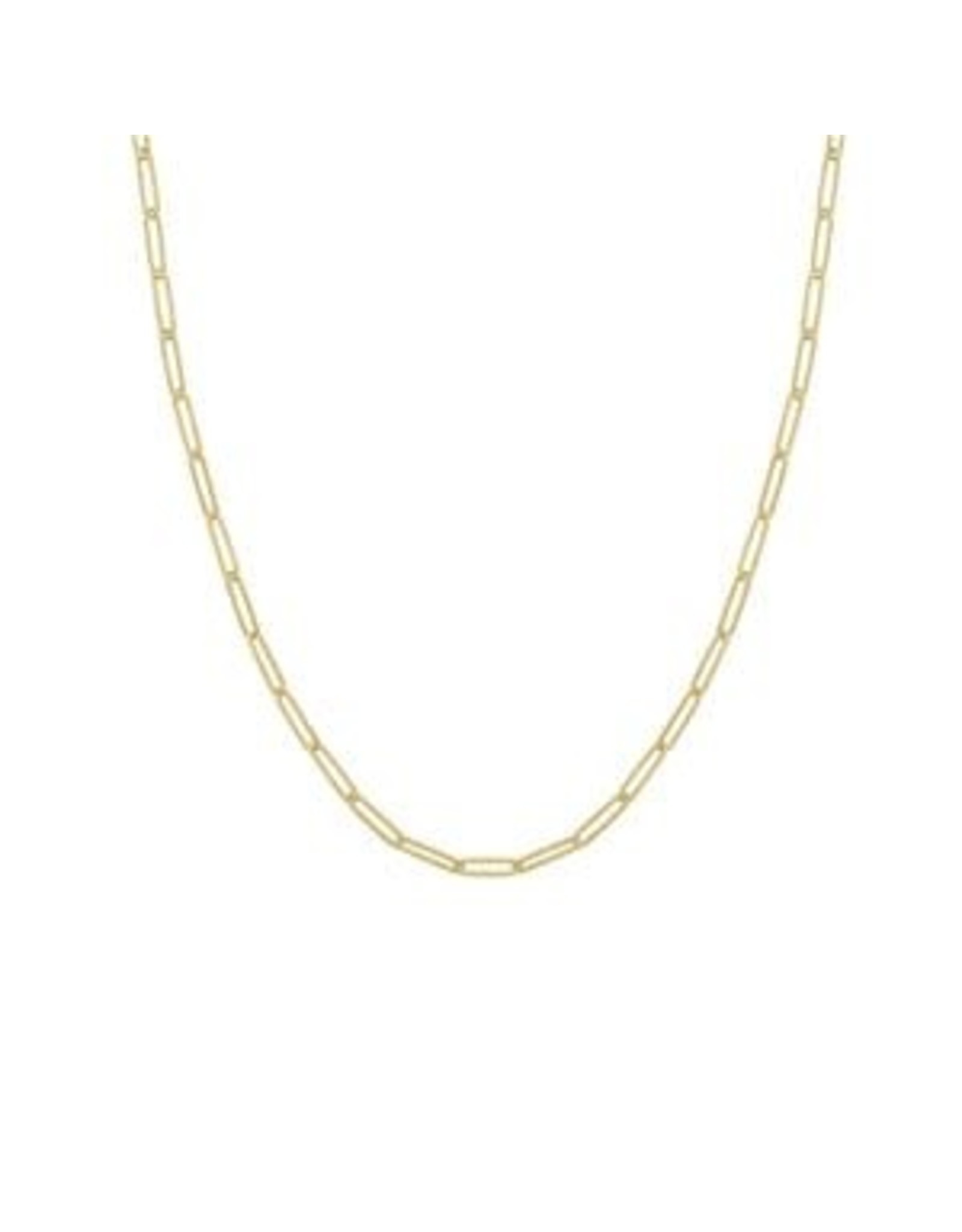 14K Yellow Gold Chunky Light Weight Paperclip Necklace, 18.5", 6.50dwts