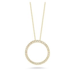 18K Y/G Diamond Open Circle Necklace