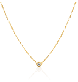 18K Y/G Ultra Dainty Bezel Set Diamond Necklace