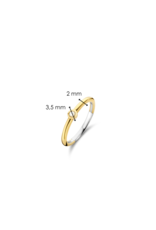 Yellow Gold Plated Stackable Mother of Pearl Ring-12253MW