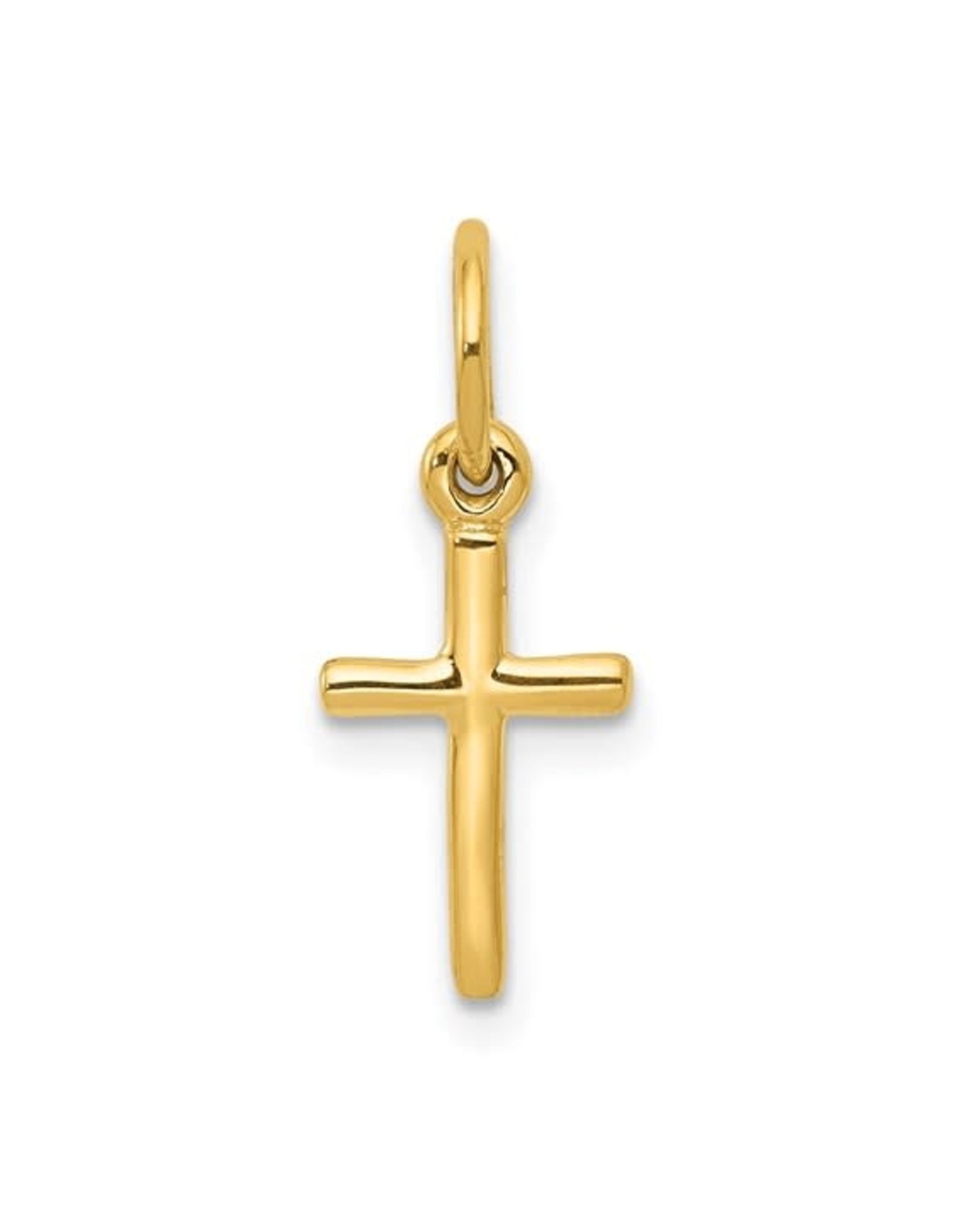 14K Yellow Gold Petite High Polished Cross