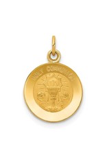 14K Yellow Gold Engravable First Holy Communion Disc