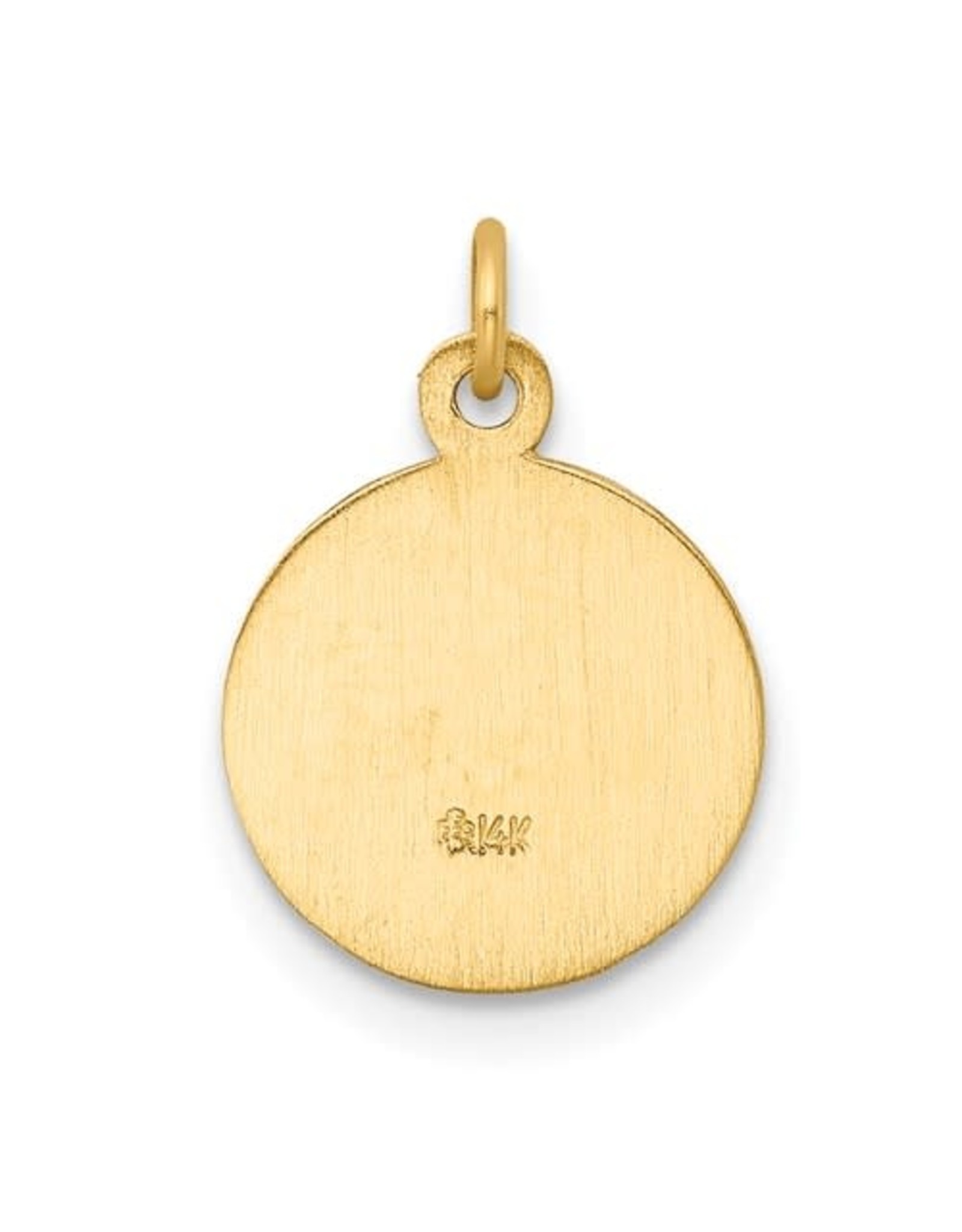 14K Yellow Gold Engravable First Holy Communion Disc