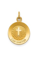 14K Yellow Gold Engravable Confirmation Disc- Cross