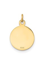 14K Yellow Gold Engravable Confirmation Disc- Cup