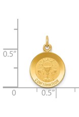 14K Yellow Gold Engravable Confirmation Disc- Cup