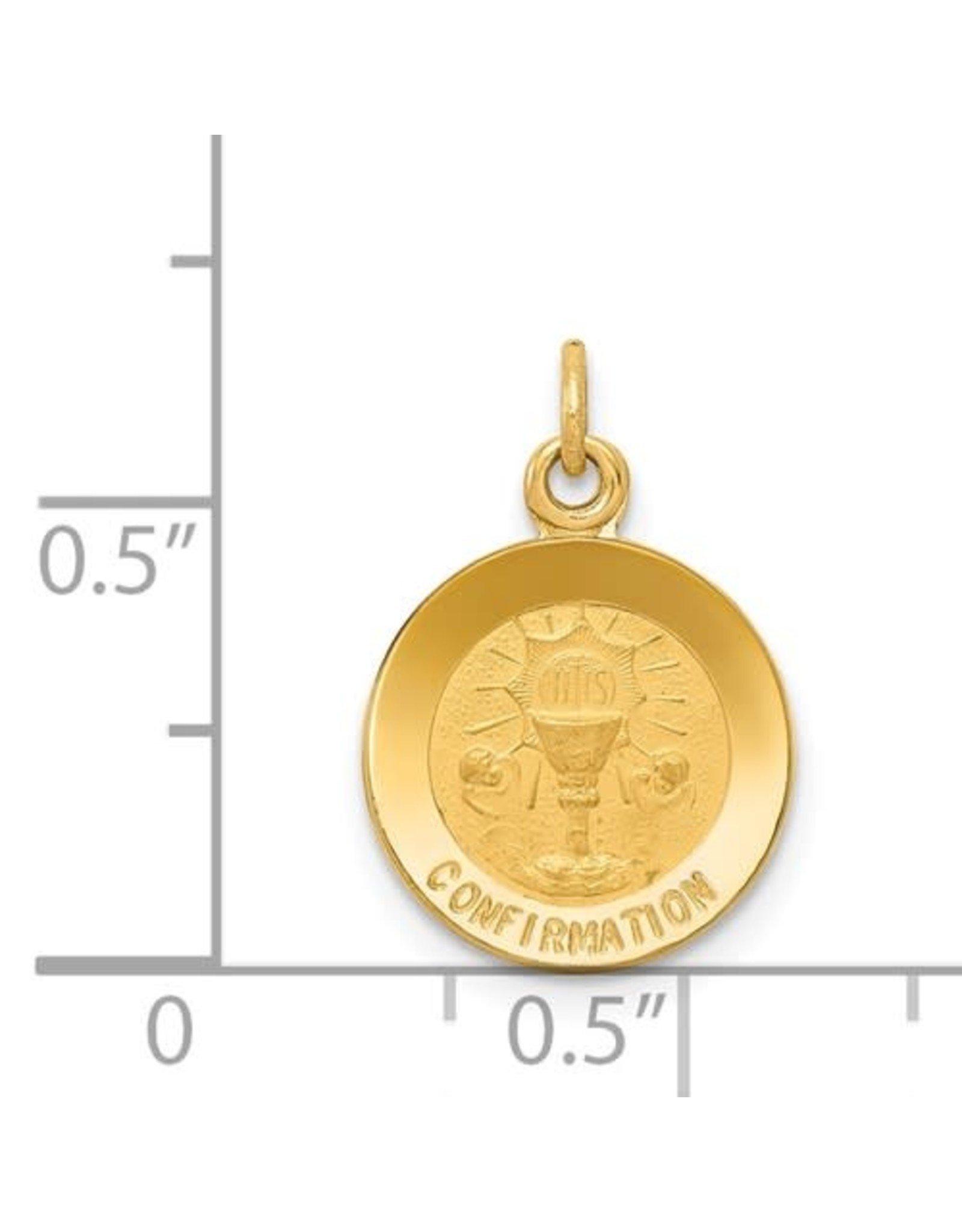 14K Yellow Gold Engravable Confirmation Disc- Cup