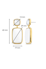 White Agate and Mother of Pearl Statement Earrings- 7876WA