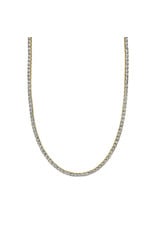 14K Yellow Gold Adjustable Diamond Tennis Choker Necklace, D: 0.95ct