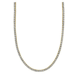 14K Y/G Adjustable Diamond Tennis Choker Necklace