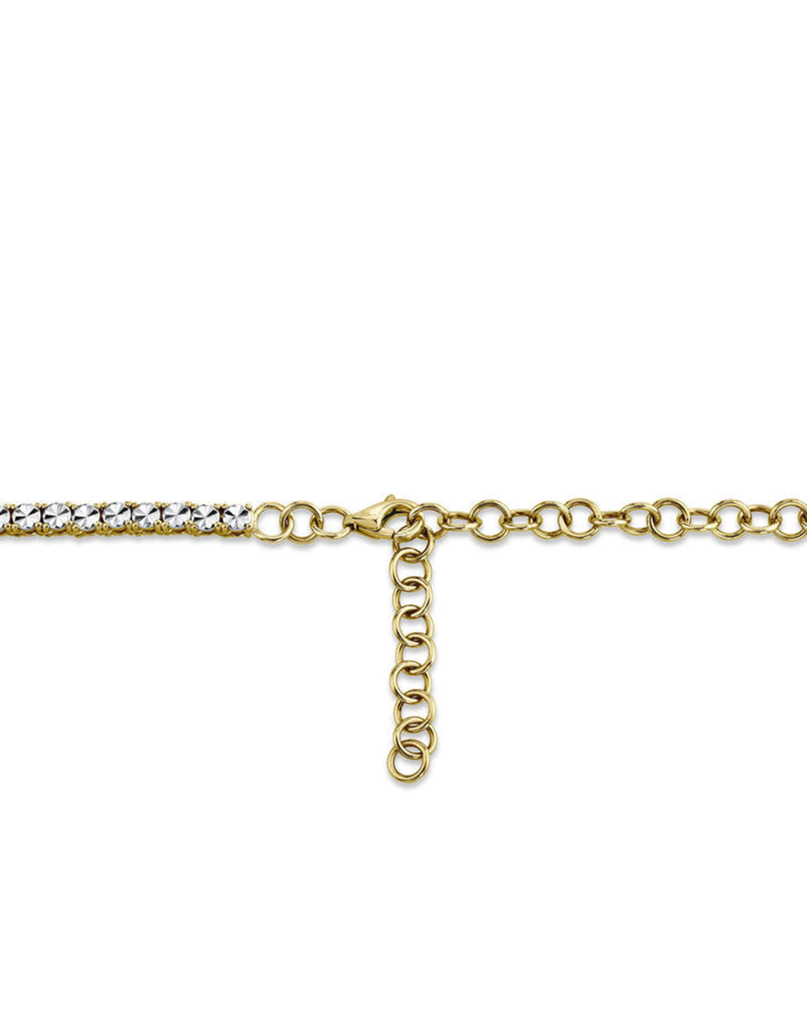 14K Yellow Gold Adjustable Diamond Tennis Choker Necklace, D: 0.95ct