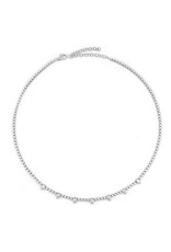 14K White Gold Diamond Eternity Necklace with Pear Shaped Accents, D: 1.71ct