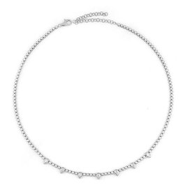 14K W/G Diamond Eternity Necklace with Pear Shaped Accents, D: 1.71ct