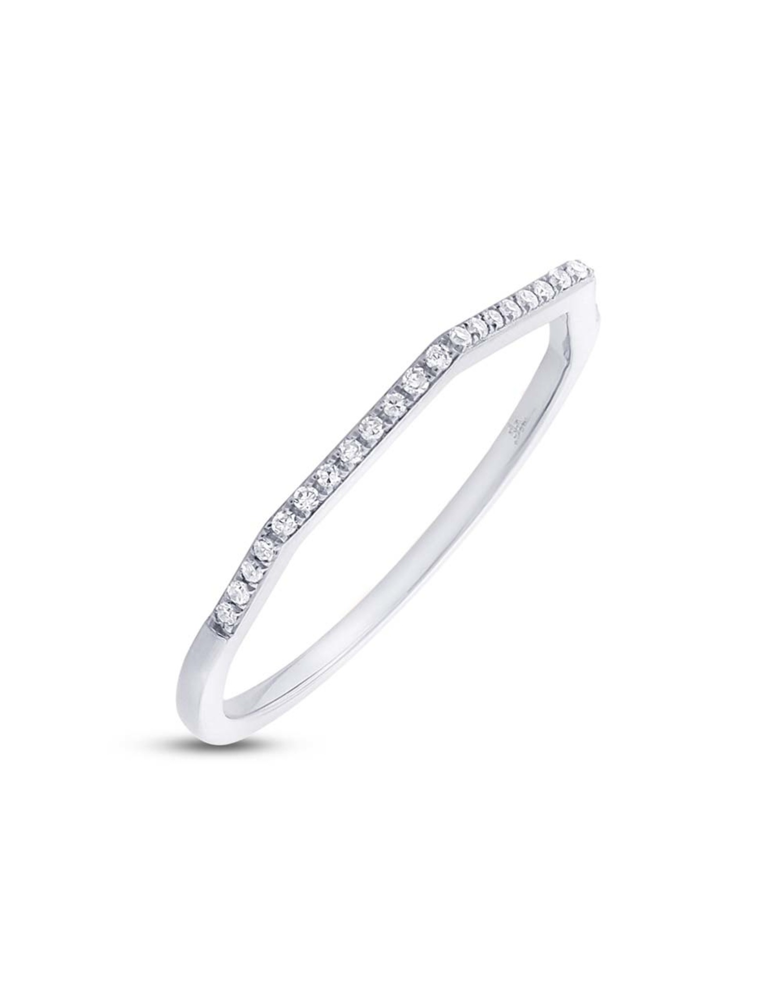 14K White Gold Essential Dainty Diamond Stackable Ring, D: 0.07ct