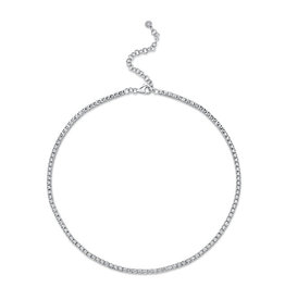 14K W/G Adjustable Diamond Tennis Choker Necklace, D: 2.49ct