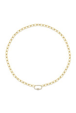 14K Yellow Gold Chunky Paperclip Necklace with Diamond Clasp, D: 0.23ct