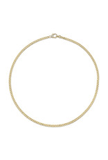 14K Yellow Gold Cuban Link Necklace with Diamond Clasp, D: 0.27ct