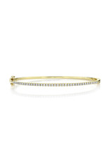 14K Yellow Gold Single Line Diamond Bangle Bracelet, D: 0.62ct
