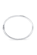 14K White Gold Diamond Inlay Bangle Bracelet, D: 0.38ct