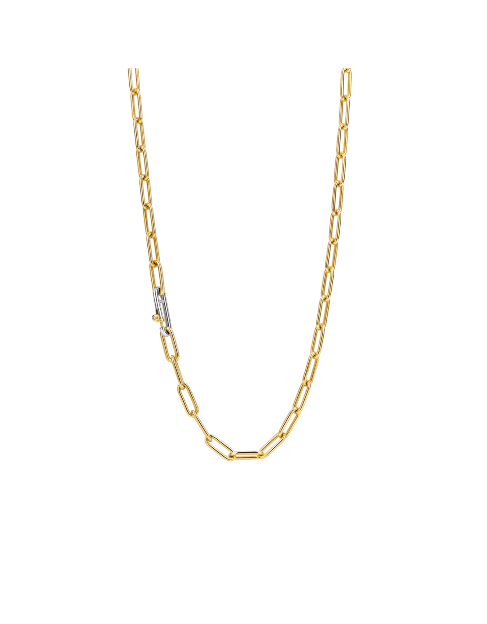 Long Yellow Gold Plated Paperclip Necklace, 31"- 3947SY/80